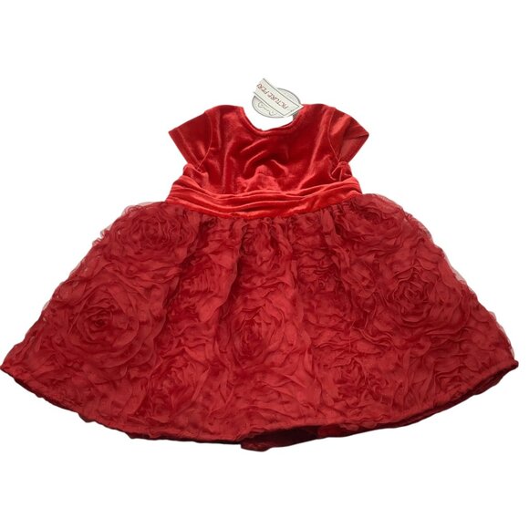 Koala Baby Picture Perfect Red Infant Dress 12M Christmas Holiday Party NEW NWT - Picture 1 of 7